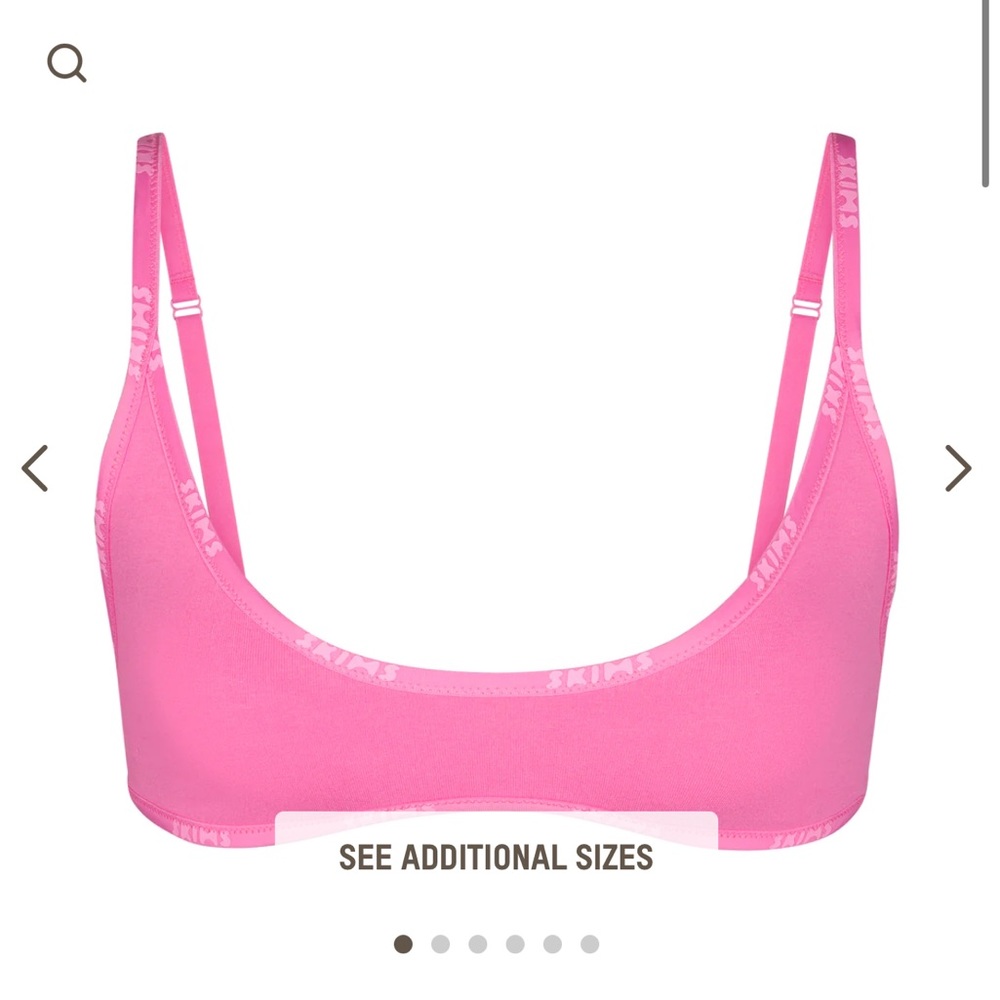 SKIMS/COTTON LOGO SCOOP NECK BRALETTE/SUGAR PINK BNWT IN PACKAGE SOLD OUT MEDIUM